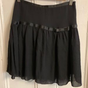 Black layered mini skirt